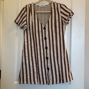 Zara striped brown and creme mini dress